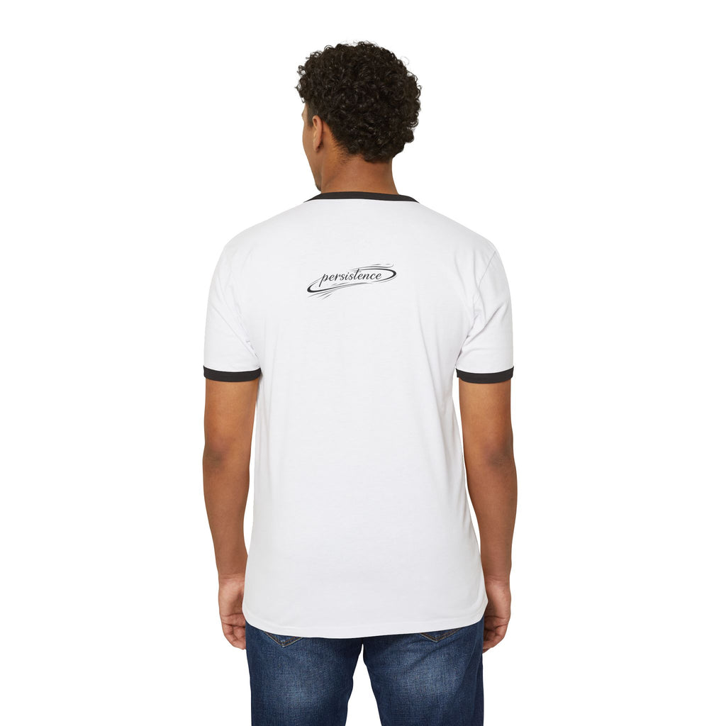 Persistence Ringer T-Shirt — 'Persistence' Script Logo Retro Athletic Tee