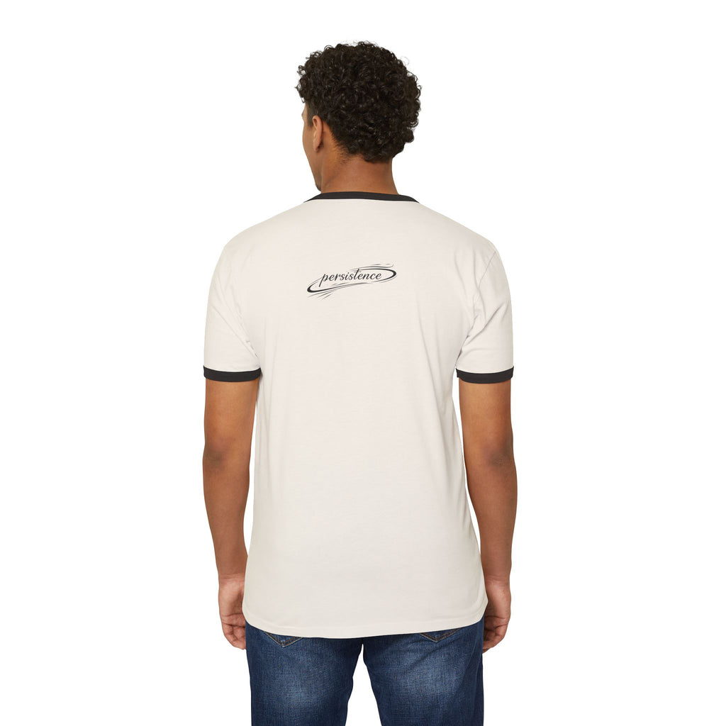 Persistence Ringer T-Shirt — 'Persistence' Script Logo Retro Athletic Tee