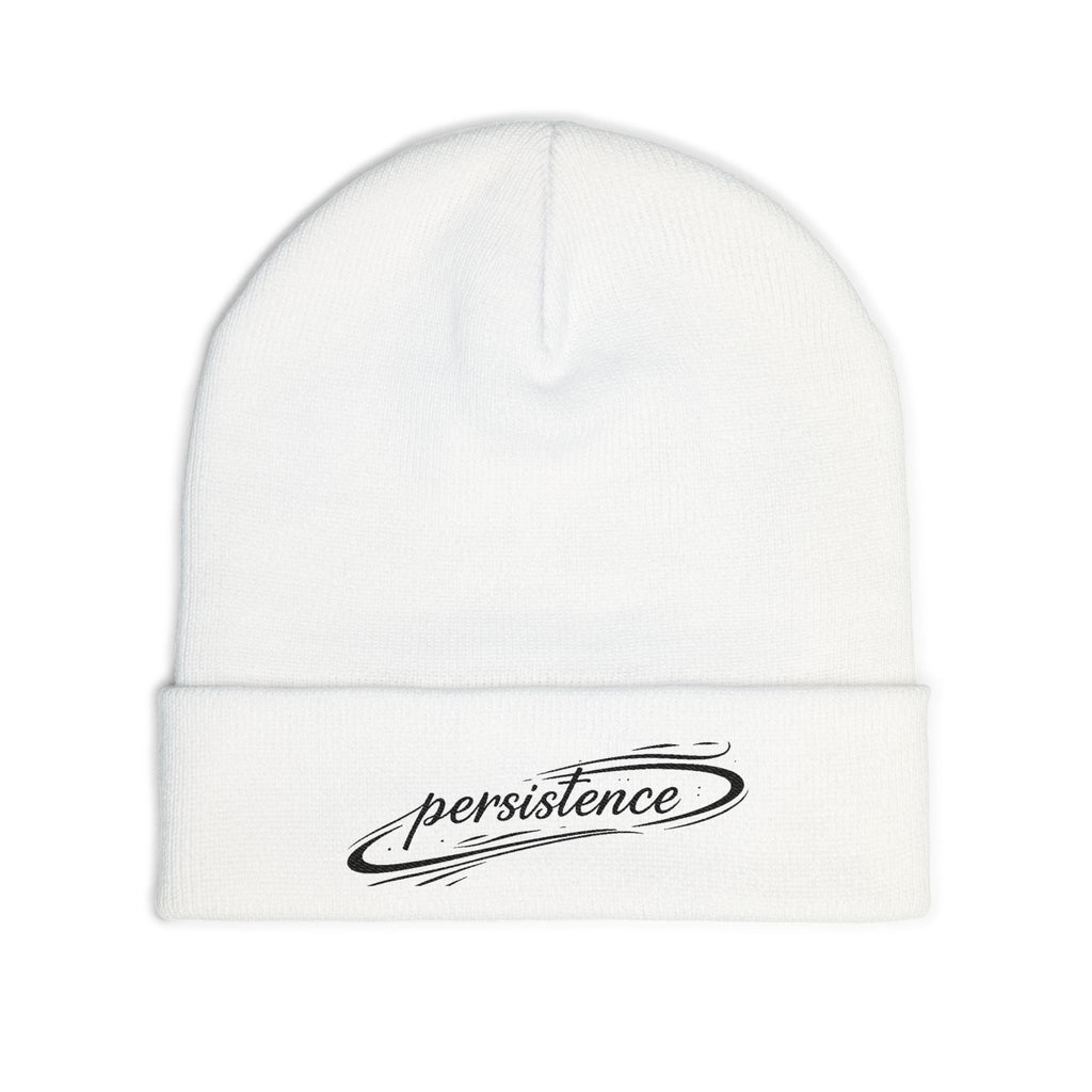 Persistence Embroidered Knit Beanie — Motivational Winter Hat