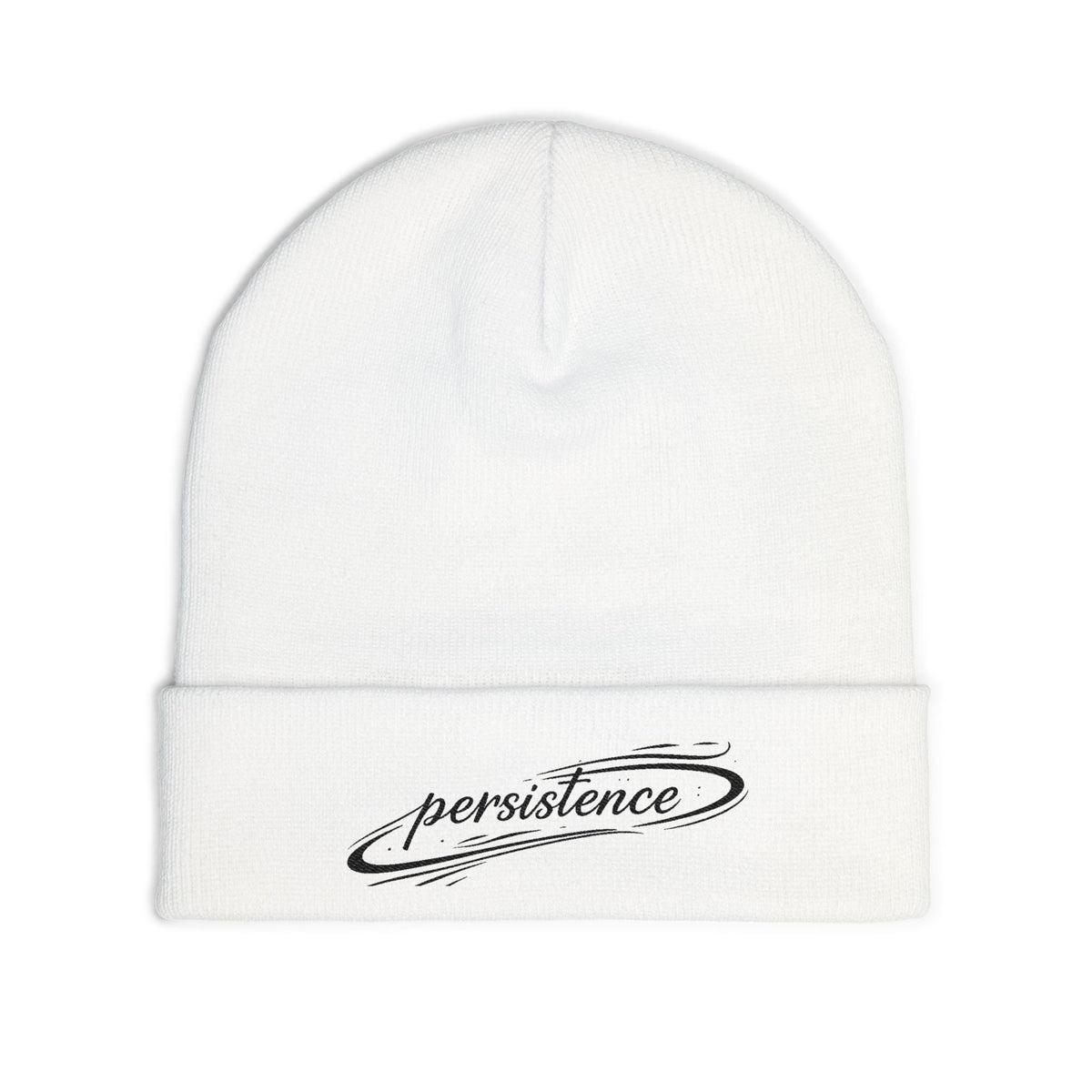 Persistence Embroidered Knit Beanie — Motivational Winter Hat