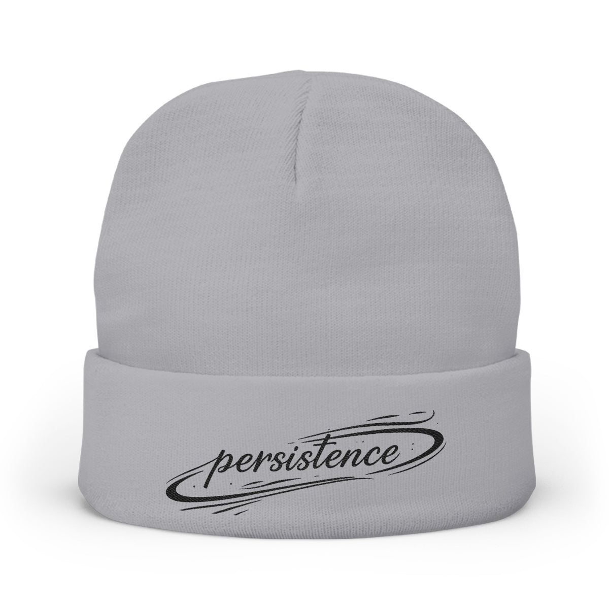 Persistence Embroidered Knit Beanie — Motivational Winter Hat