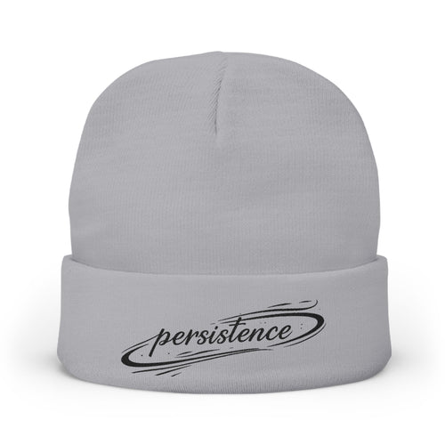 Persistence Embroidered Knit Beanie — Motivational Winter Hat