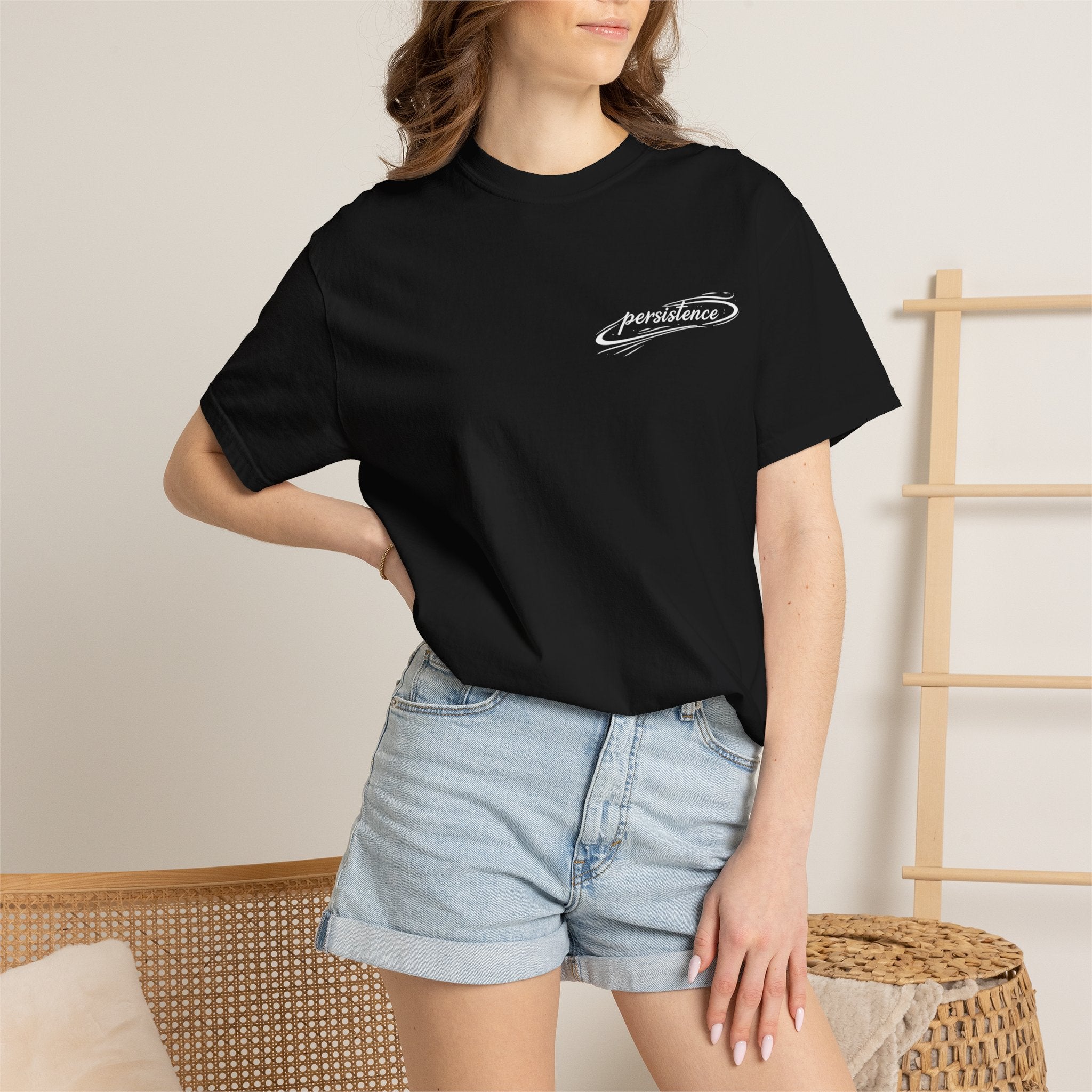 Persistence T-Shirt — Motivational Graphic Tee with Script Logo