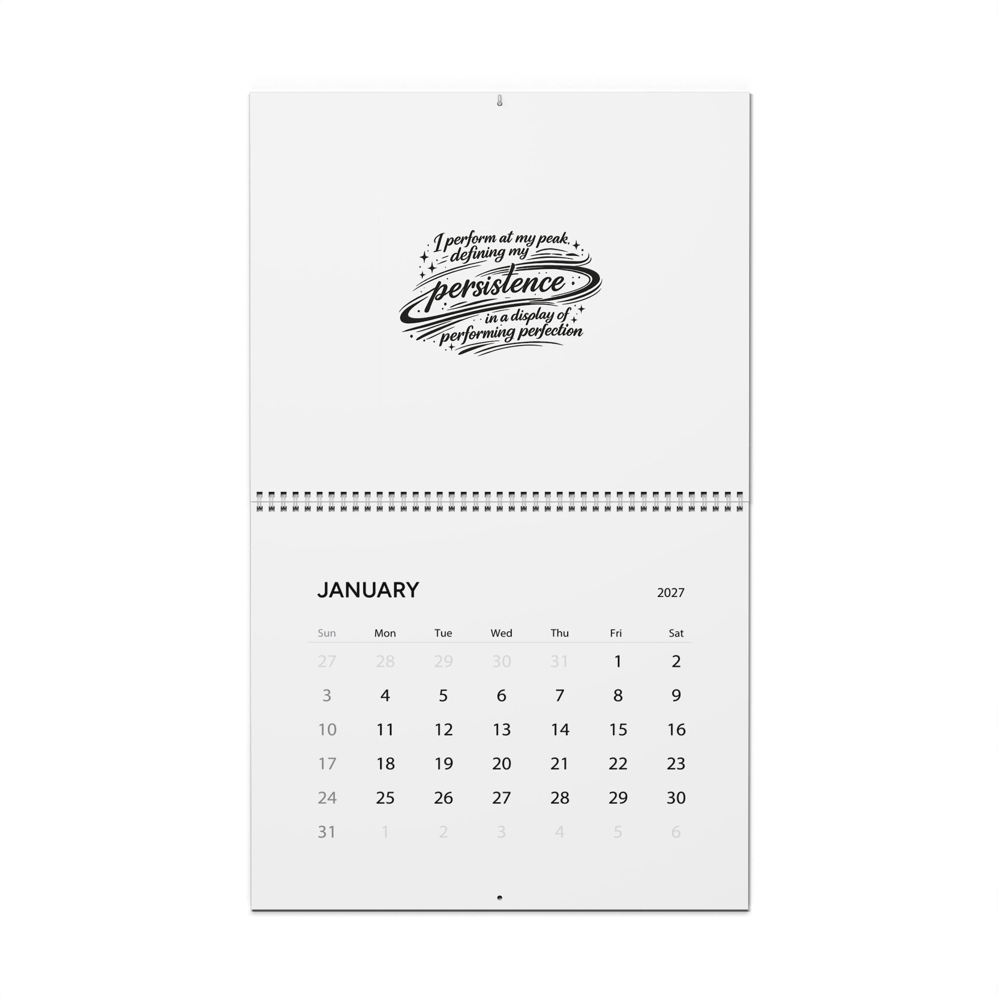 2027 Inspirational Wall Calendar — 'Persistence' Motivational Monthly Planner