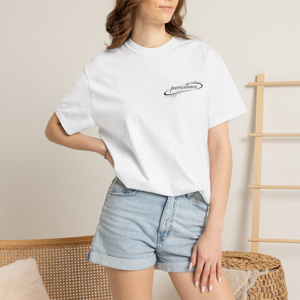 Persistence T-Shirt — Motivational Graphic Tee with Script Logo
