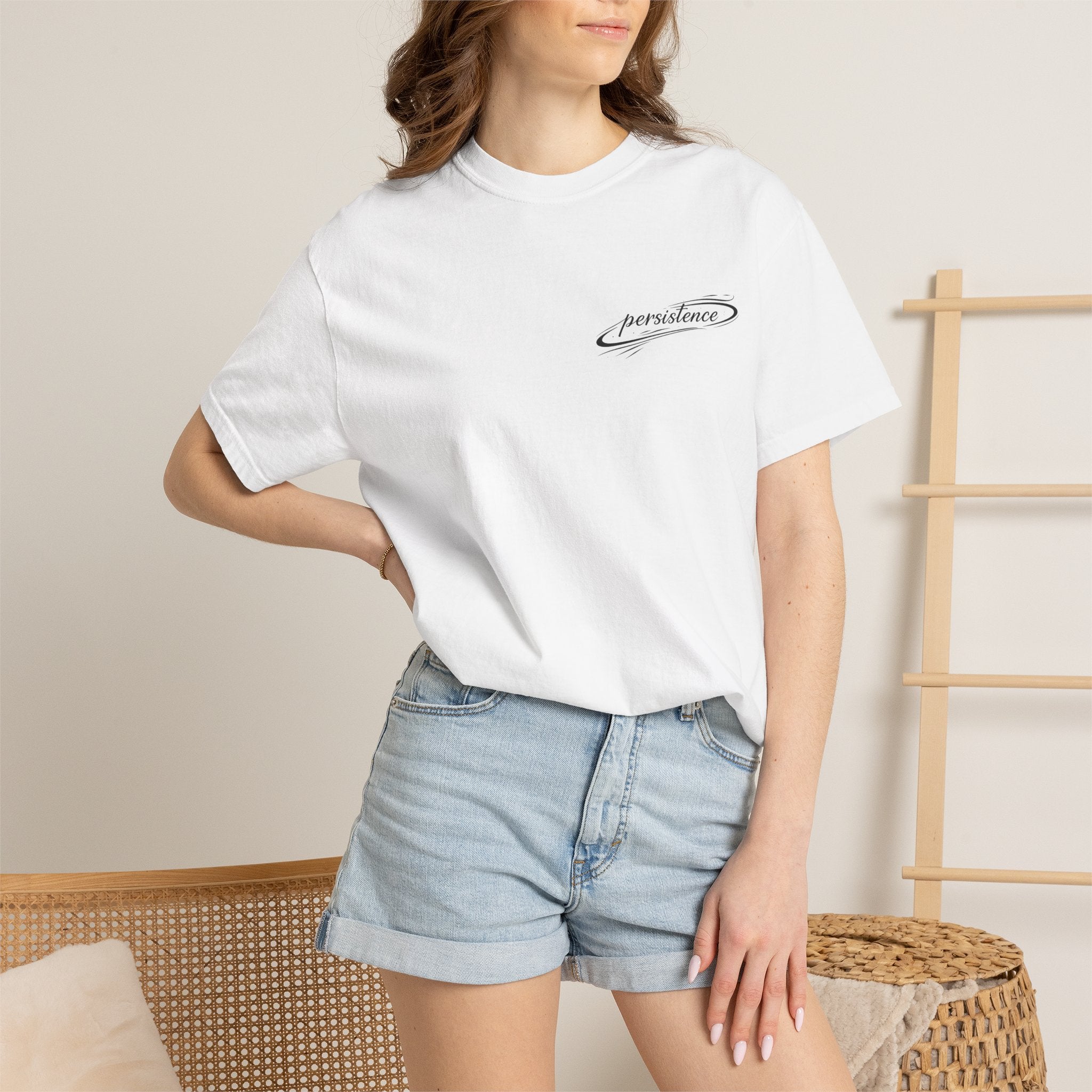 Persistence T-Shirt — Motivational Graphic Tee with Script Logo