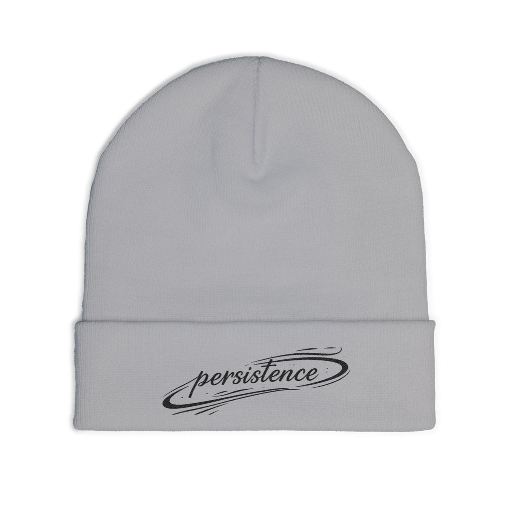 Persistence Embroidered Knit Beanie — Motivational Winter Hat
