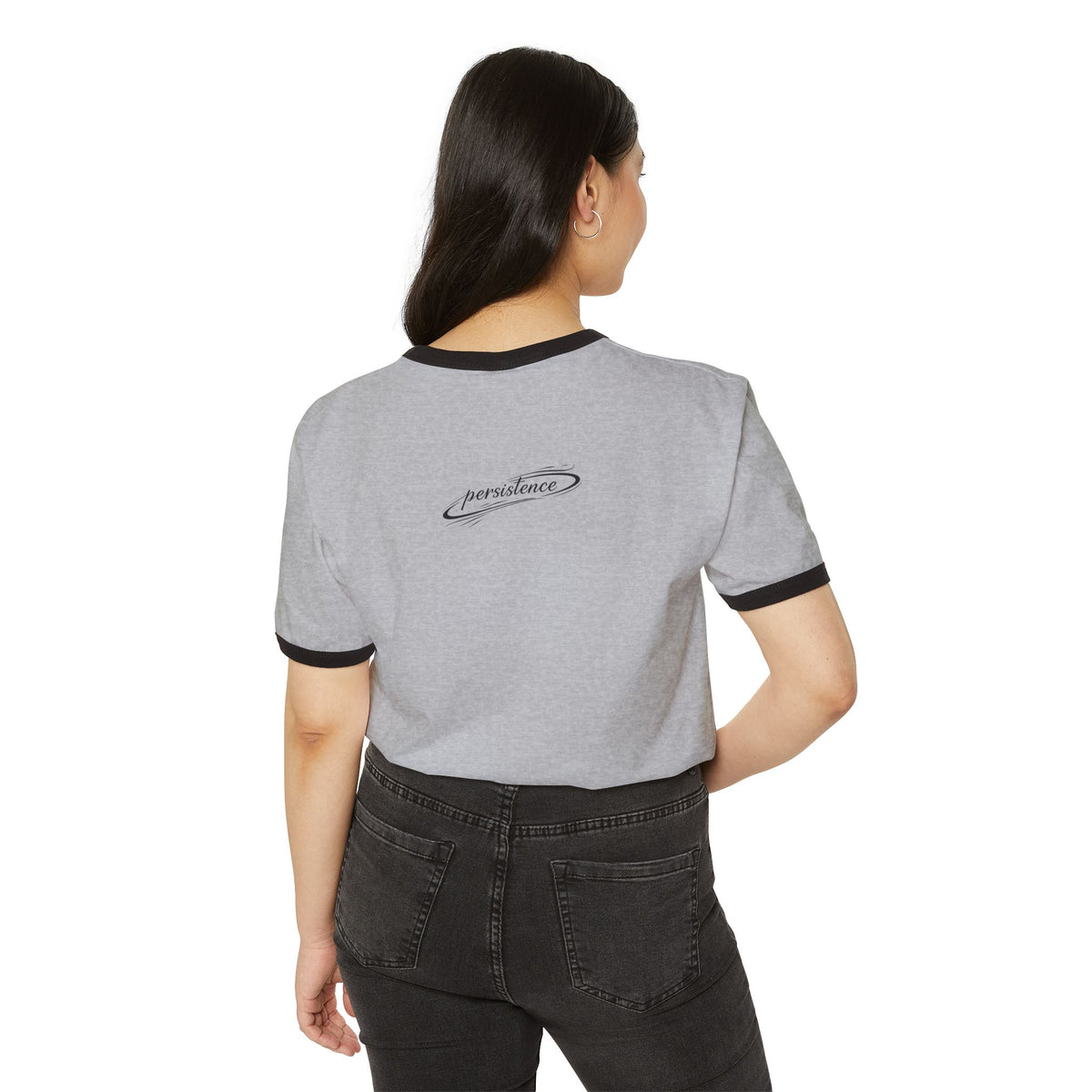 Persistence Ringer T-Shirt — 'Persistence' Script Logo Retro Athletic Tee
