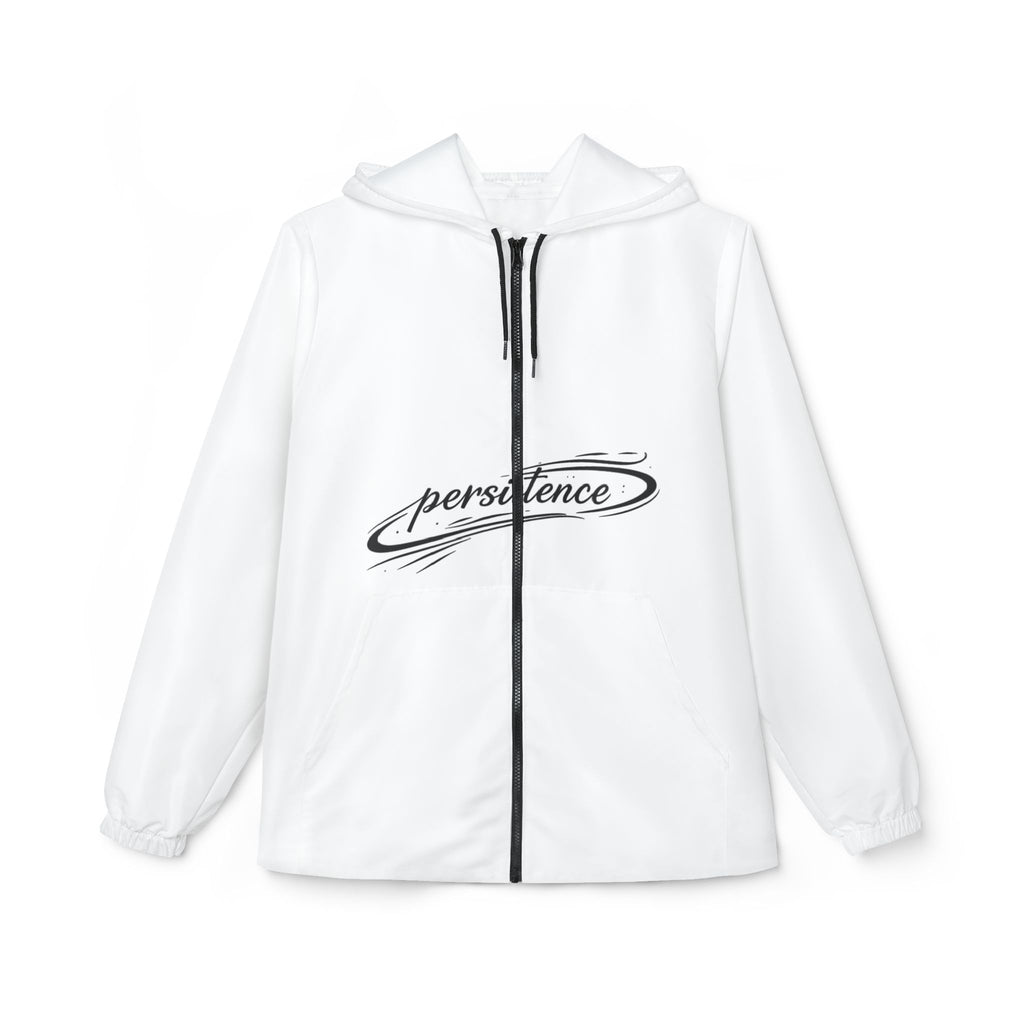 Persistence Windbreaker Jacket — Motivational Quote Hooded Windbreaker