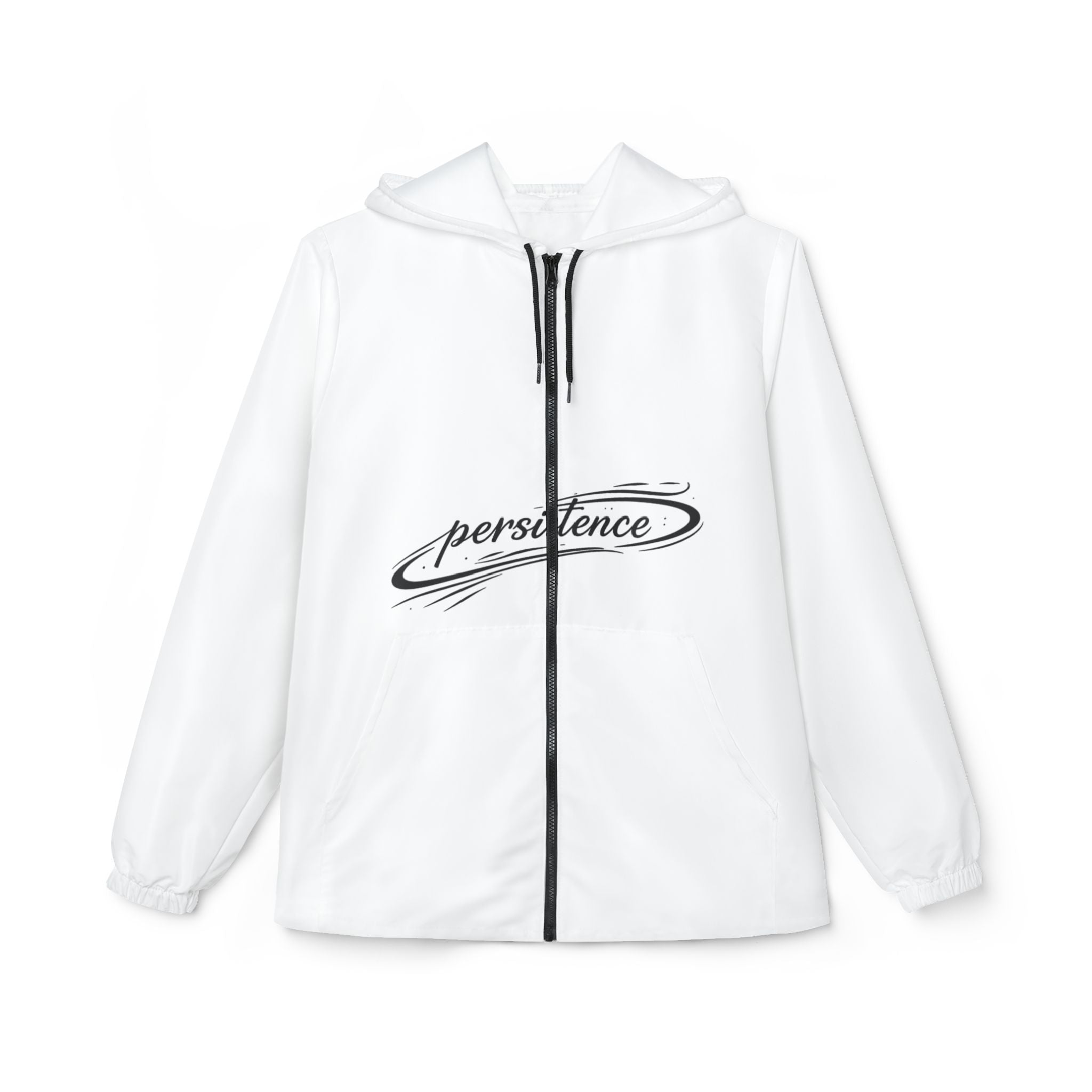 Persistence Windbreaker Jacket — Motivational Quote Hooded Windbreaker