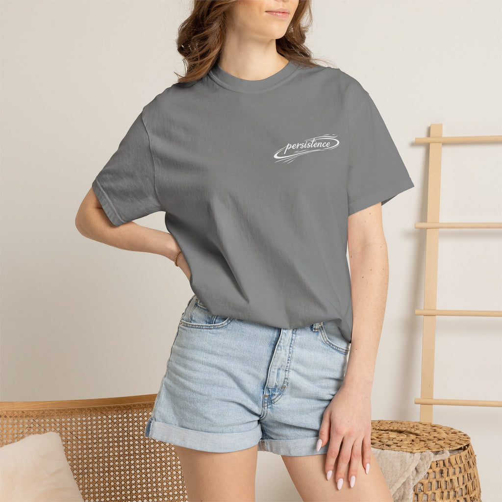 Persistence T-Shirt — Motivational Graphic Tee with Script Logo
