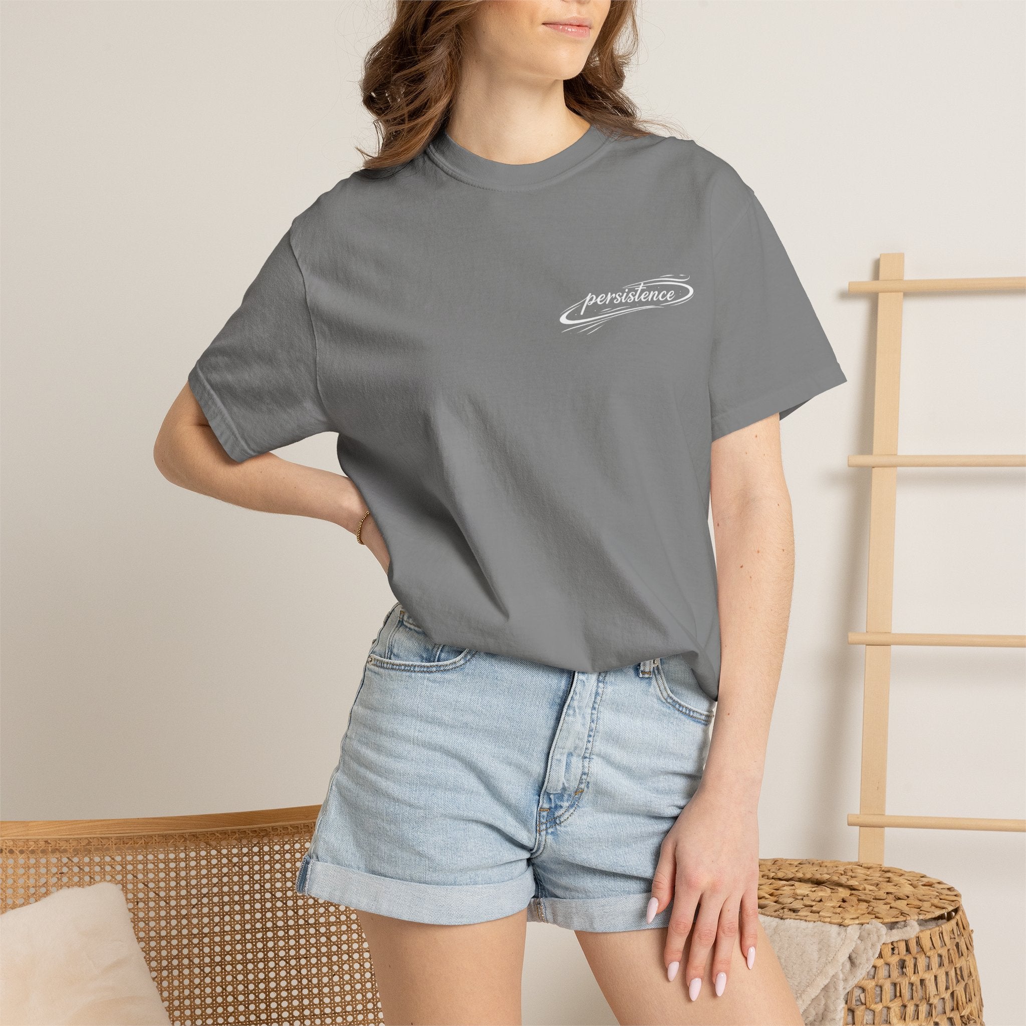 Persistence T-Shirt — Motivational Graphic Tee with Script Logo