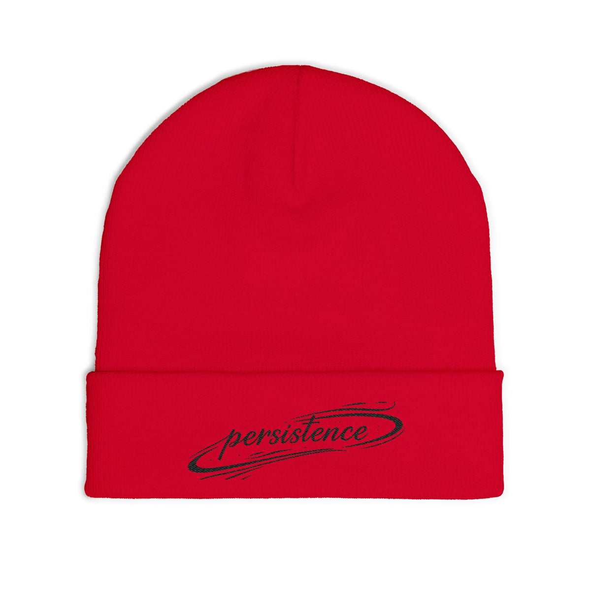 Persistence Embroidered Knit Beanie — Motivational Winter Hat