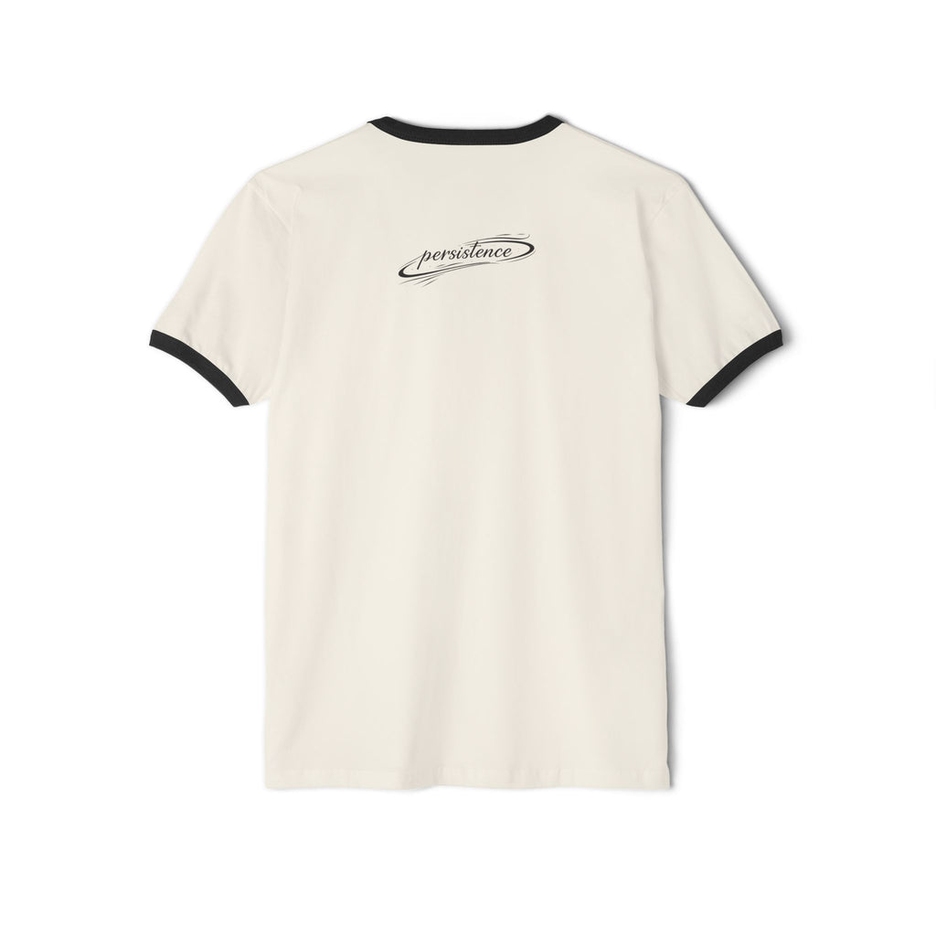 Persistence Ringer T-Shirt — 'Persistence' Script Logo Retro Athletic Tee