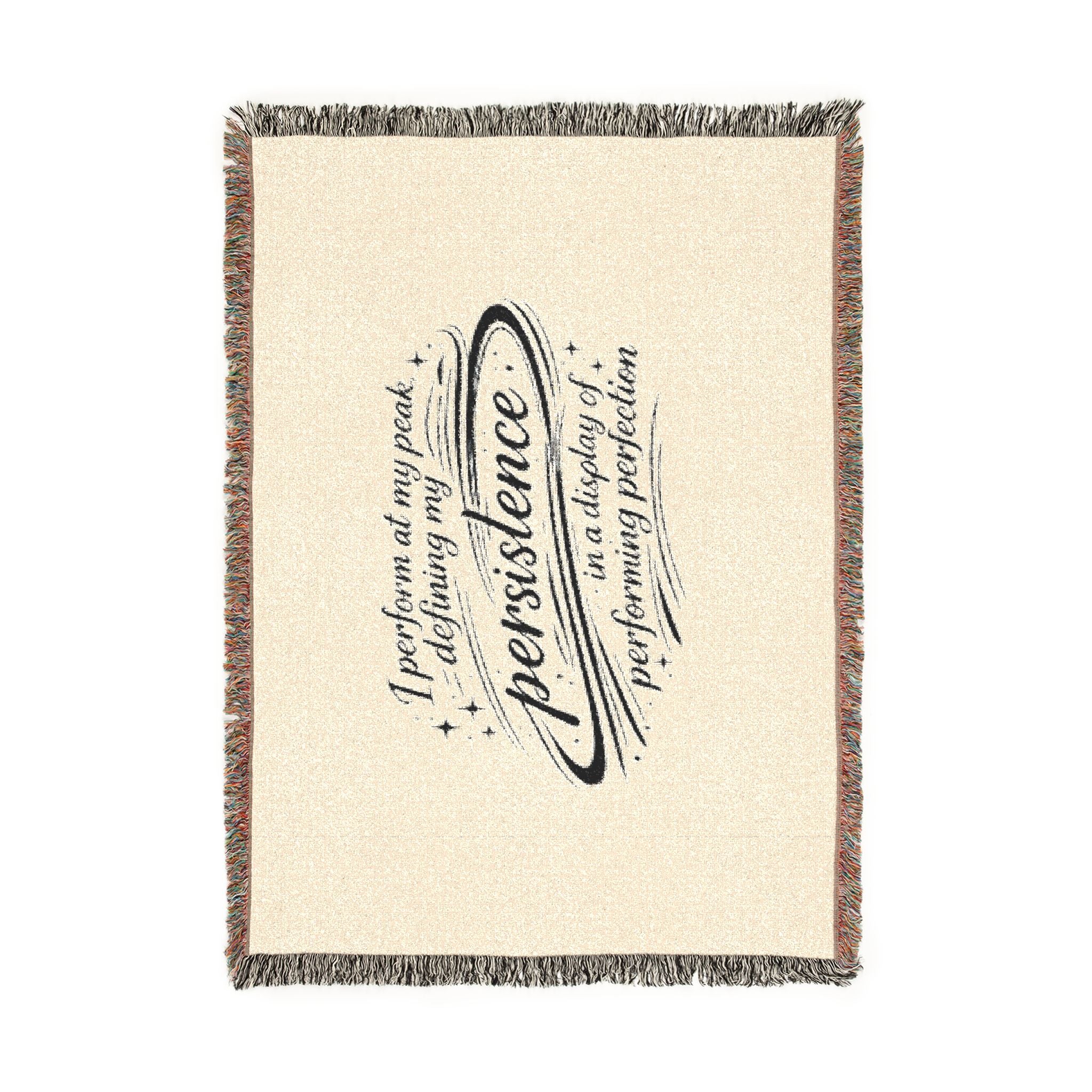 Persistence Woven Blanket – Inspirational Quote Throw for Home, Office & Gift