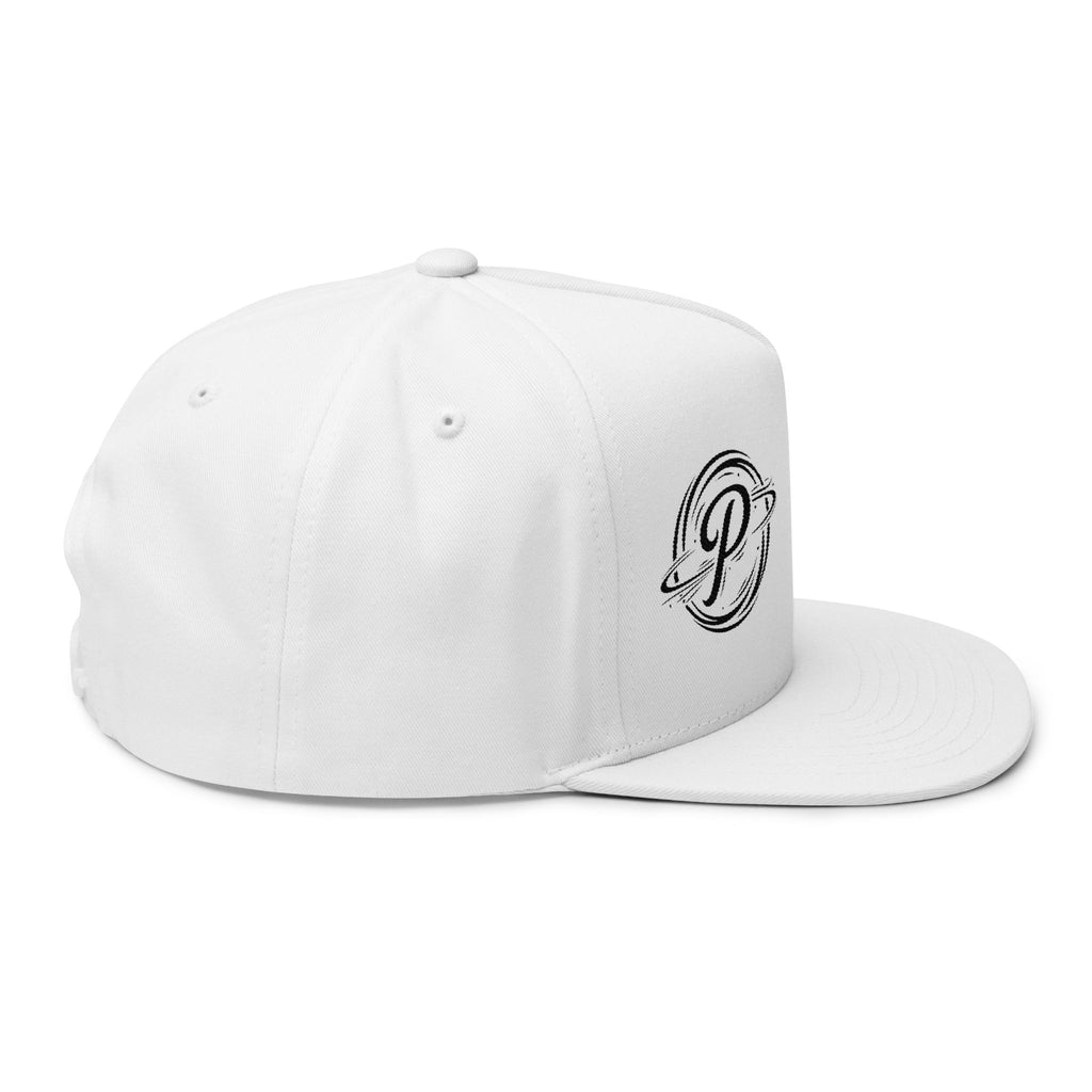 Flat Bill Cap — Embroidered 'P' Planet Logo Snapback