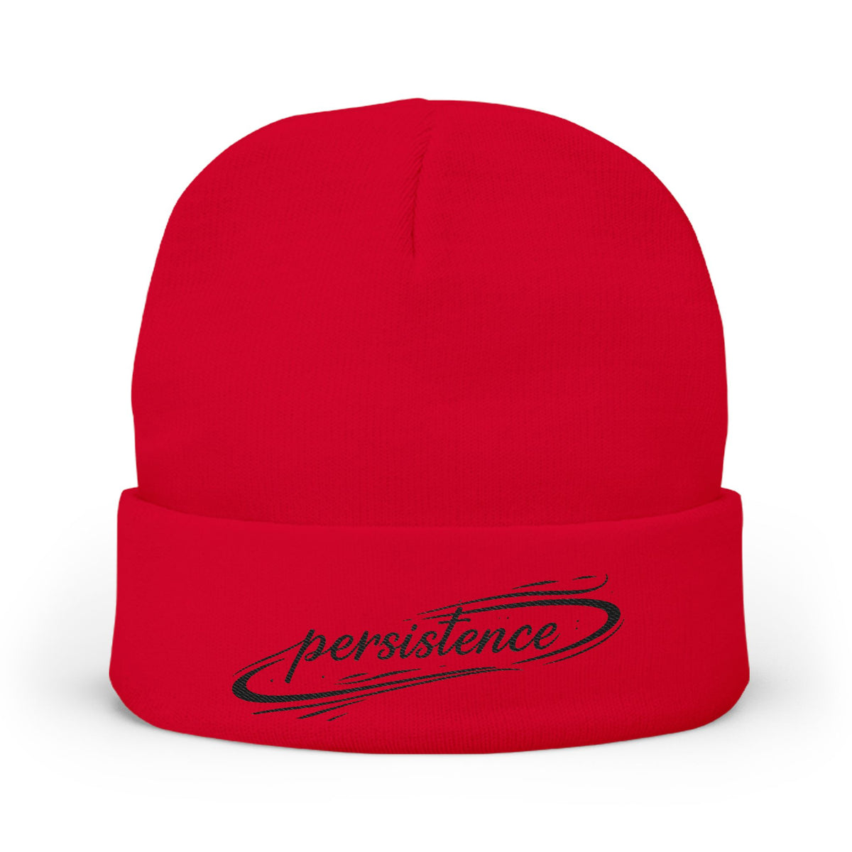 Persistence Embroidered Knit Beanie — Motivational Winter Hat