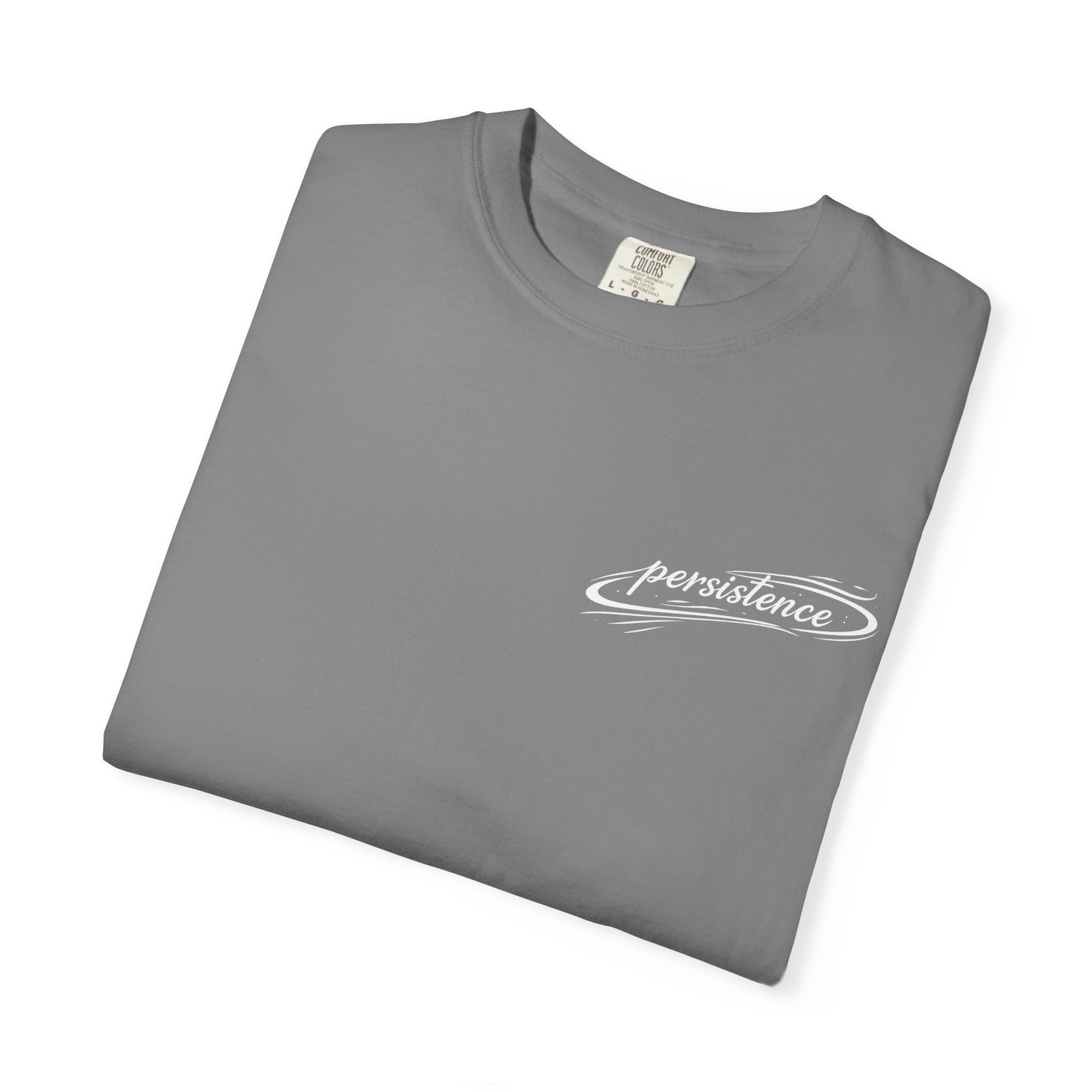 Persistence T-Shirt — Motivational Graphic Tee with Script Logo