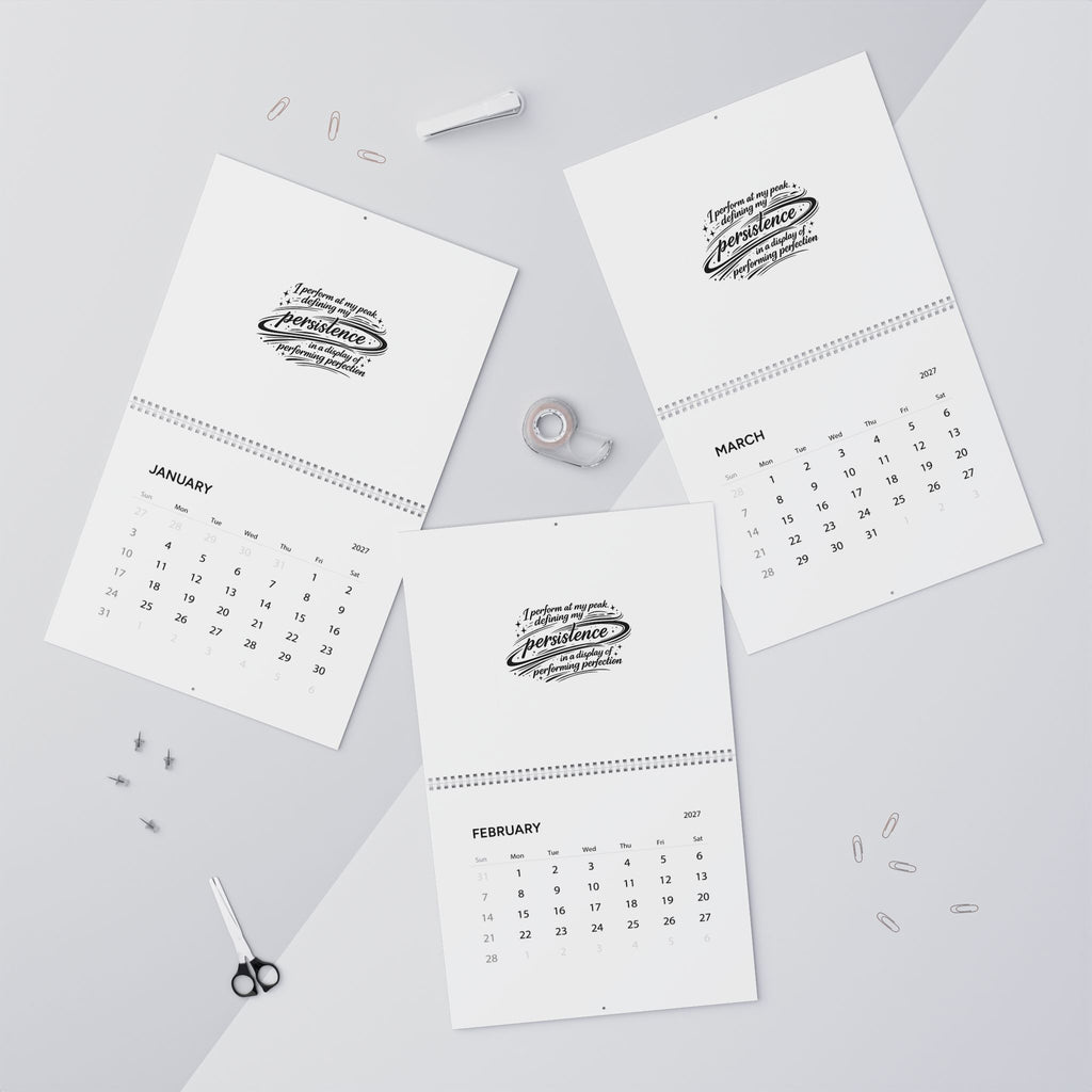 2027 Inspirational Wall Calendar — 'Persistence' Motivational Monthly Planner